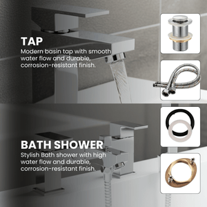 ARKO Verda Bath Shower & Basin Mixer Tap Set – Chrome