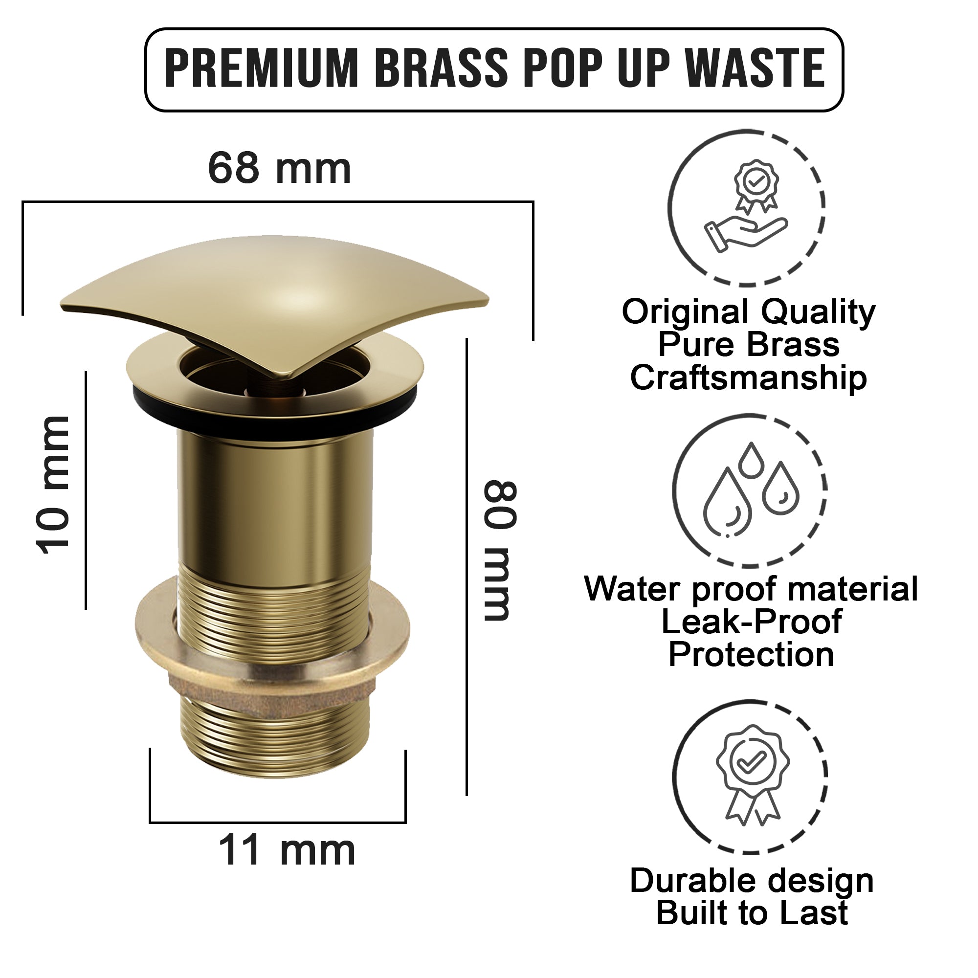 Vista Brass Square Basin Mixer Tap Brass
