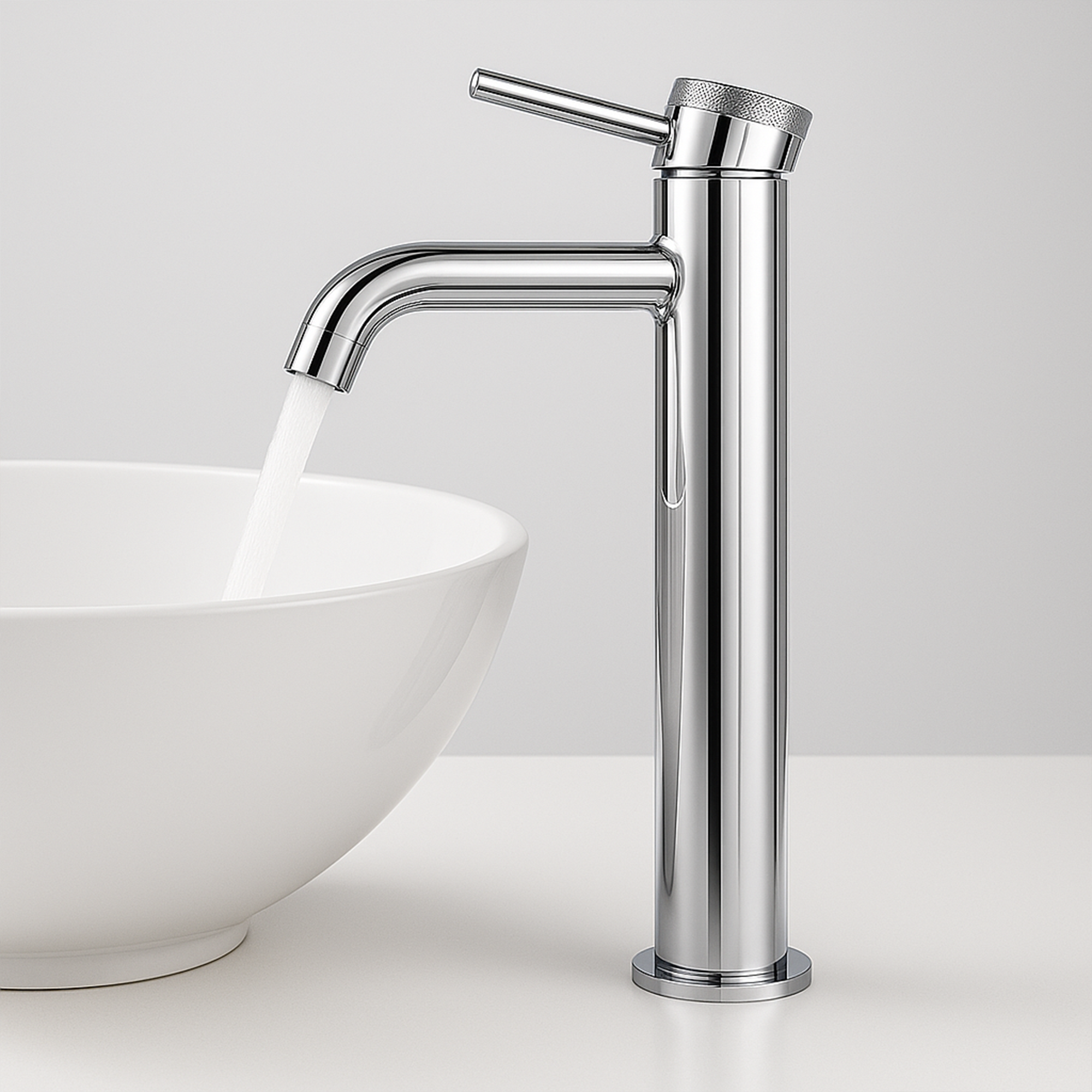 Round Tall Basin Mixer Tap Chrome Finish – Solid Brass