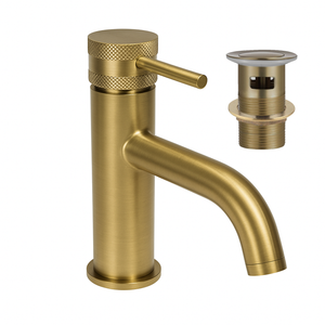 Round Mono Basin Mixer Tap – Brushed Brass Finish