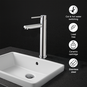 Premium Tall Chrome Basin Mixer Tap – Sleek Round Design