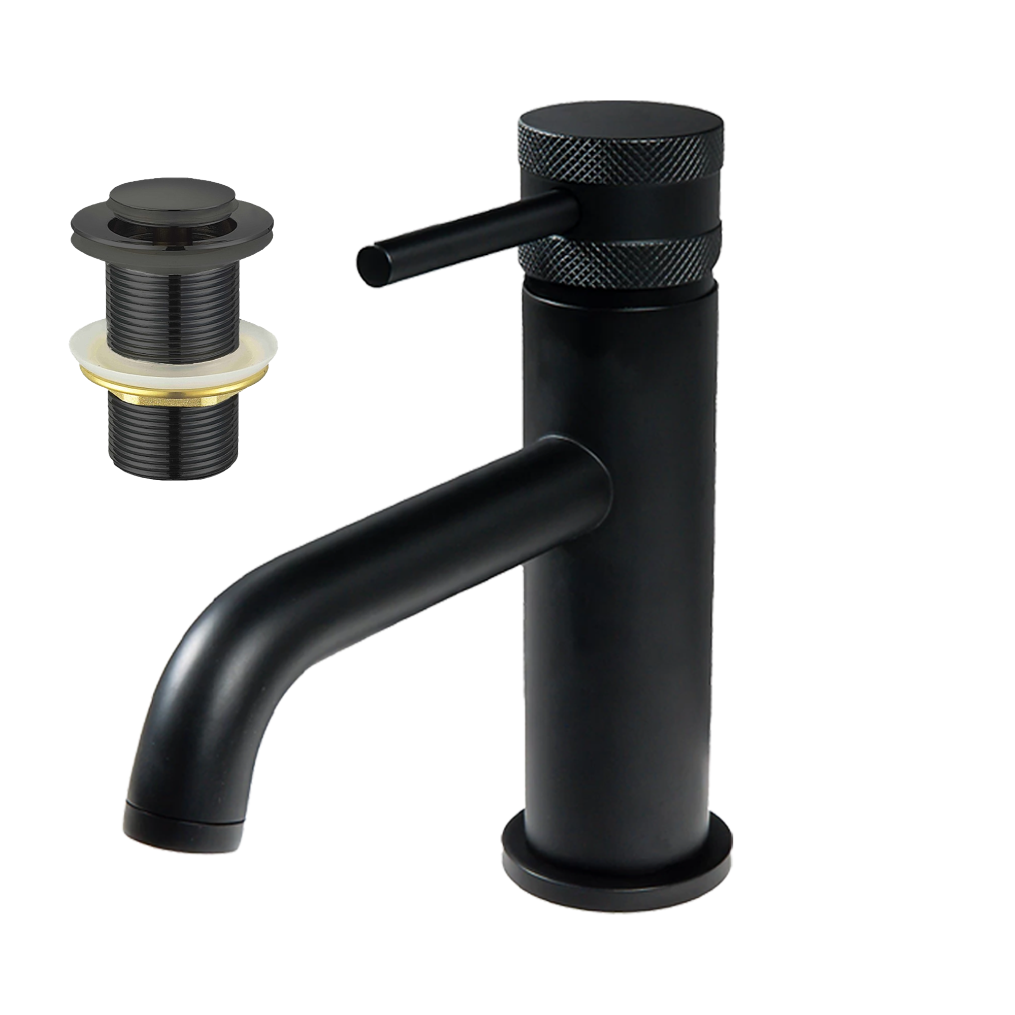 Round Mono Basin Mixer Tap – Matte Black Finish
