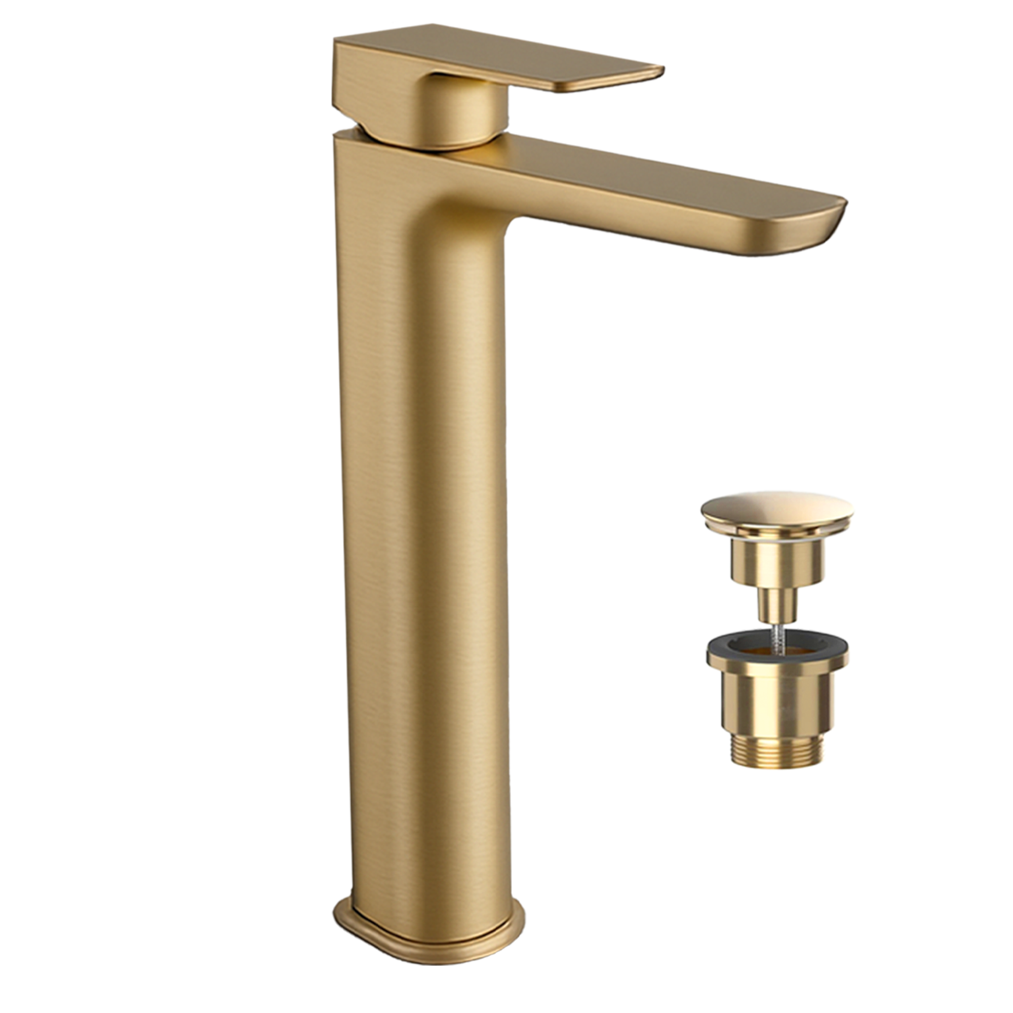 Capri Tall Basin Mixer Tap – Brushed Brass Finish