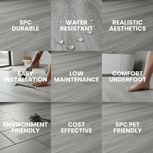 ARKO SPC Vinyl Click Flooring – Grey Oak, 2.2m² Pack, 5.35mm Thick, 0.55mm Wear Layer