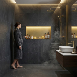 ARKO Shower Niche with LED Light Wall Insert, Bathroom Shower Storage Shelf, Brass