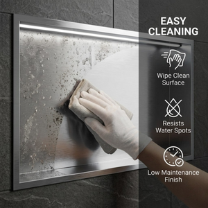 ARKO Shower Niche with LED Light Wall Insert, Bathroom Shower Storage Shelf, Chrome