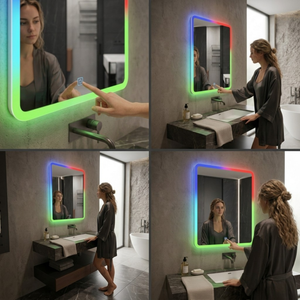 Arko Bathroom Mirror with RGB Lights 500x700mm - Wall Mounted Vanity Mirror