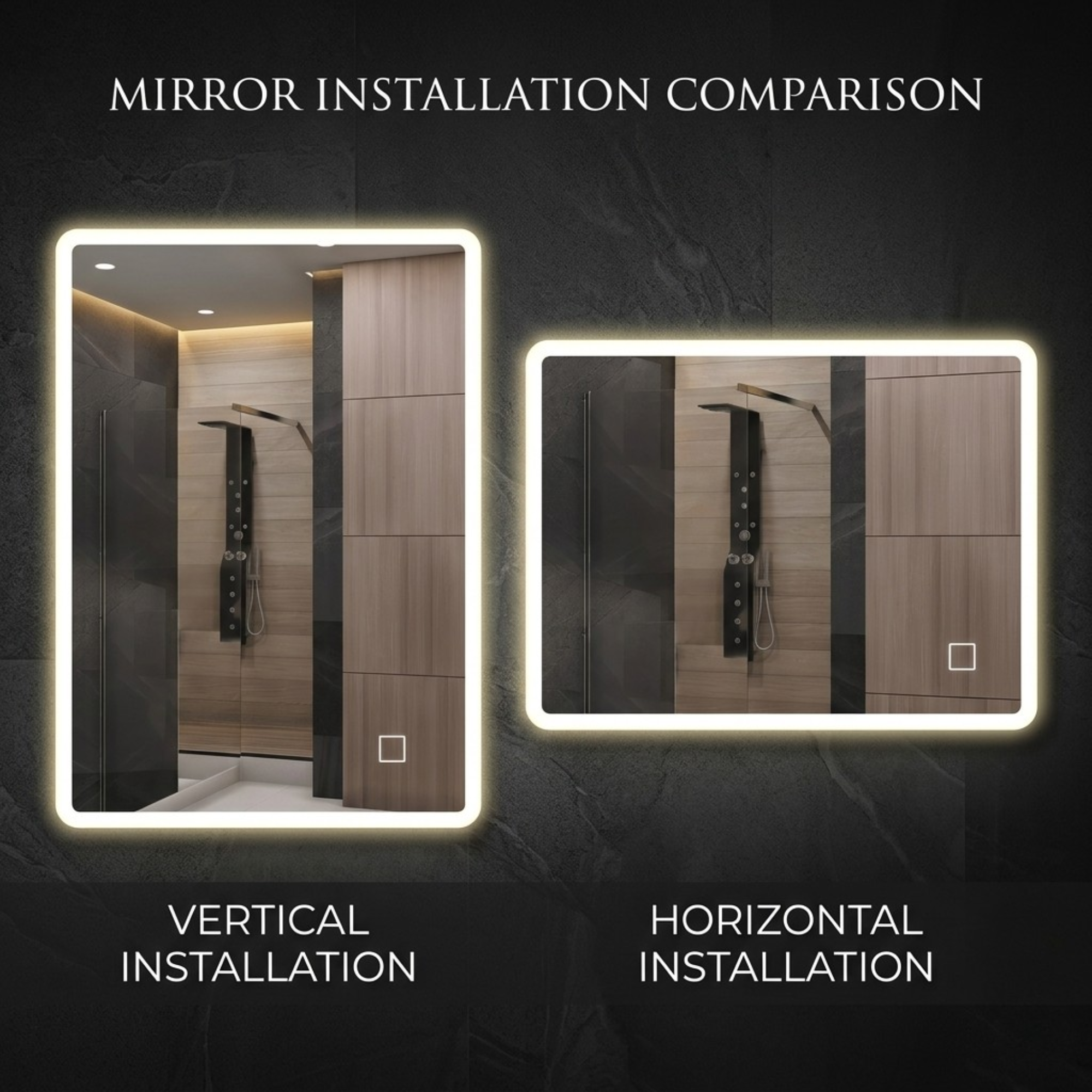 Arko Bathroom Mirror with LED Lights 500x700mm - Wall Mounted Vanity Mirror