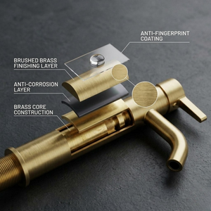 Arlo Round Tall Basin Mixer Tap Brass