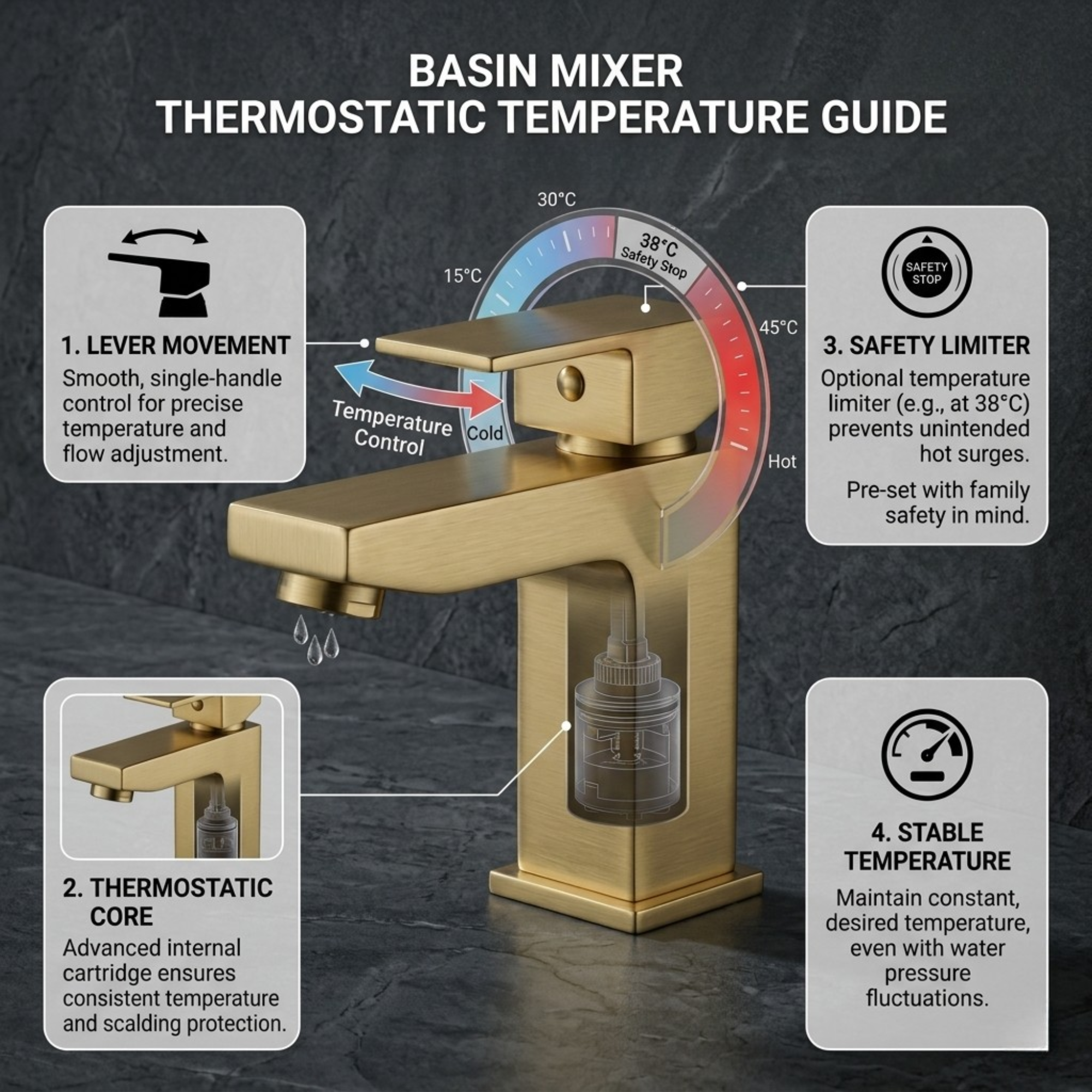 Verda Basin Mixer Tap Brushed Brass