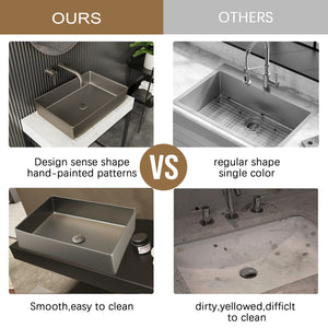 Countertop Basin, 526x346x120mm, Stainless Steel – Bronze