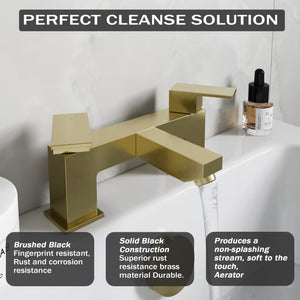 Verda Modern Bath Filler Tap - Brass