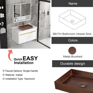 Countertop Basin, 526x346x120mm Stainless Steel – Gunmetal