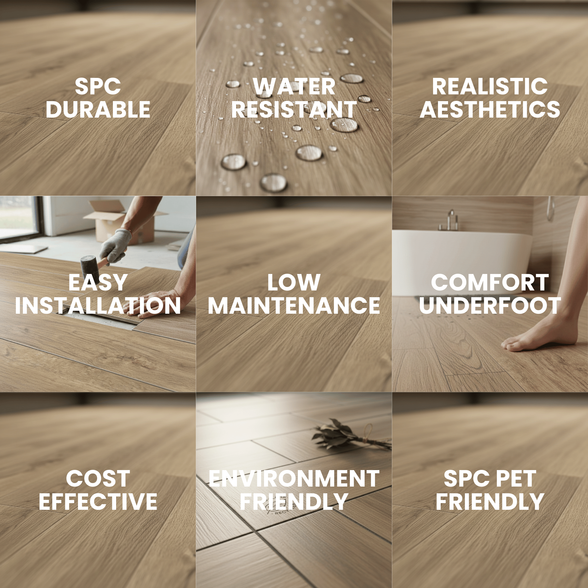 ARKO SPC Vinyl Click Flooring – Medium Oak, 2.2m² Pack, 5.35mm Thick, 0.55mm Wear Layer