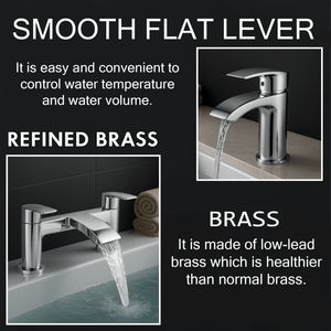 Arko Capri Bath and Basin Mixer Tap with Bath Waste Set - Chrome