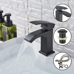 Vista Black Square Basin Mixer Tap Black