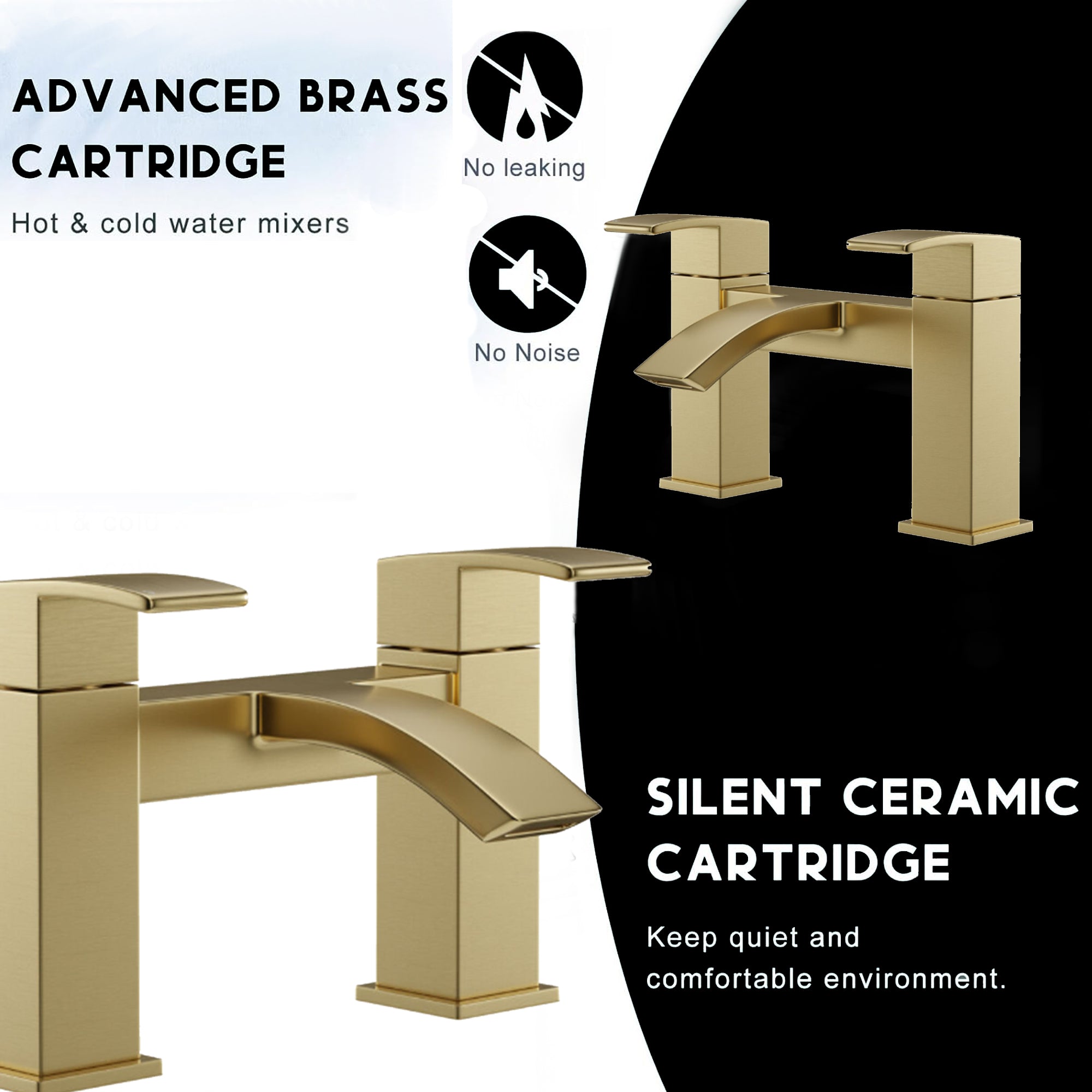 Vista Bath Filler – Brass