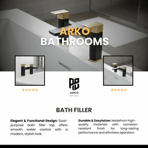 ARKO bath mixer tap, Thermostatic Bath Mixer Tap - BLACK & BRASS