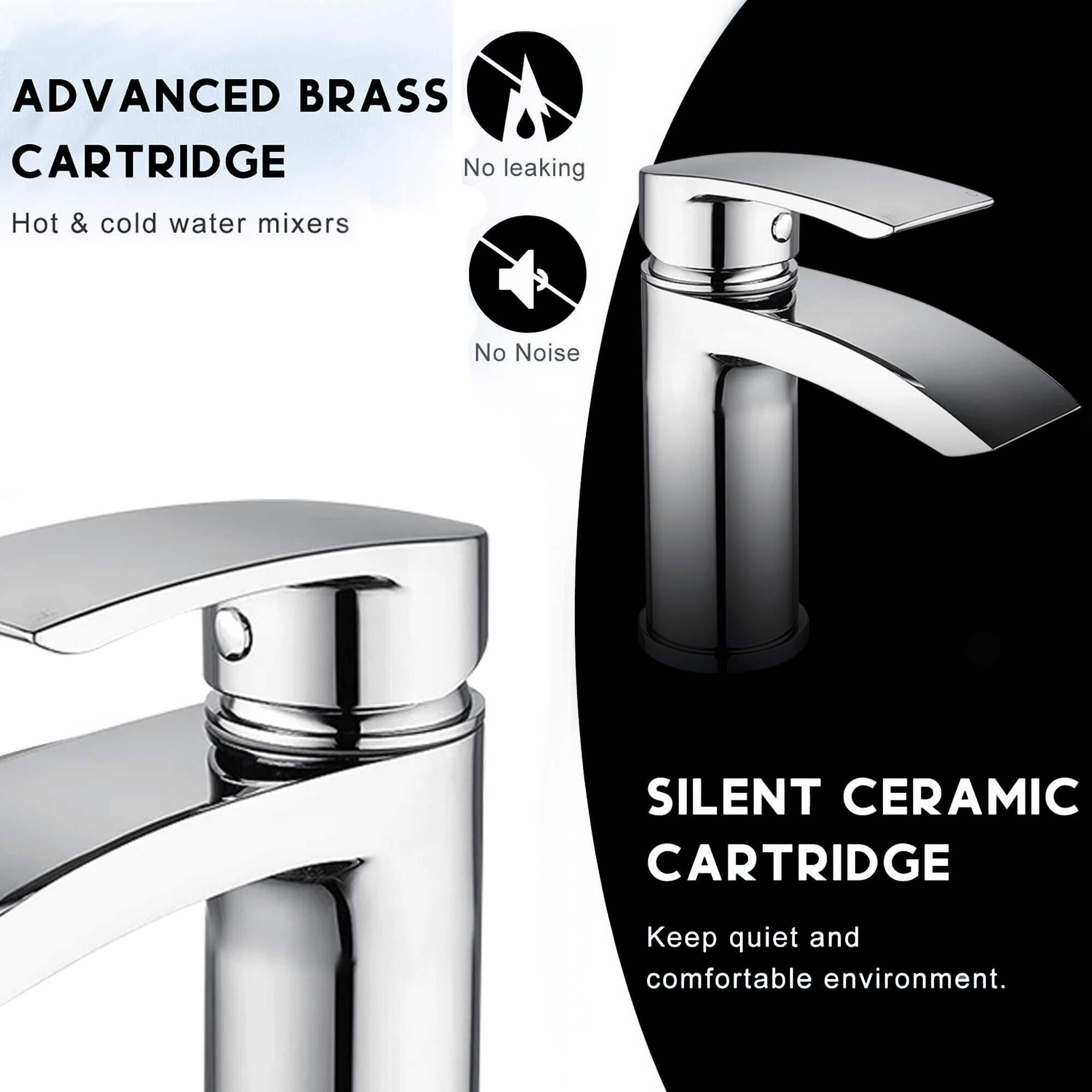Arko Bathroom Capri Mixer Shower & Basin Mixer Tap Sets with Bath Shower Waste – Chrome