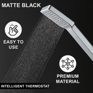 Arko Thermostatic Shower Mixer with Adjustable Riser Kit Exposed Square Shower – Chrome