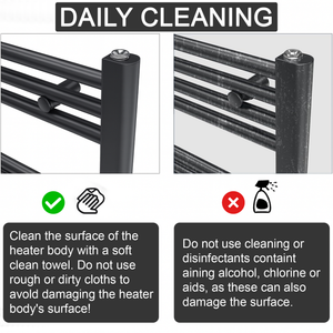 ARKO Black Heated Towel Rail 500x800mm – Wall Mounted Ladder Radiator