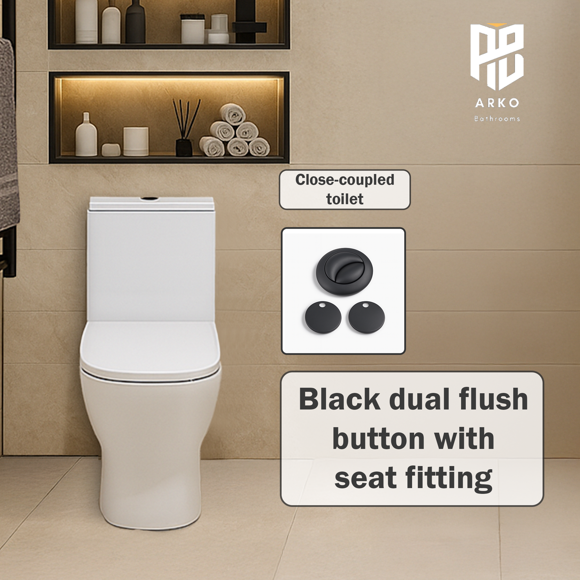 Arko Vista Complete Bathroom Suite -  Black