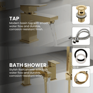 ARKO Verda Bath Shower & Basin Mixer Tap Set – Brass