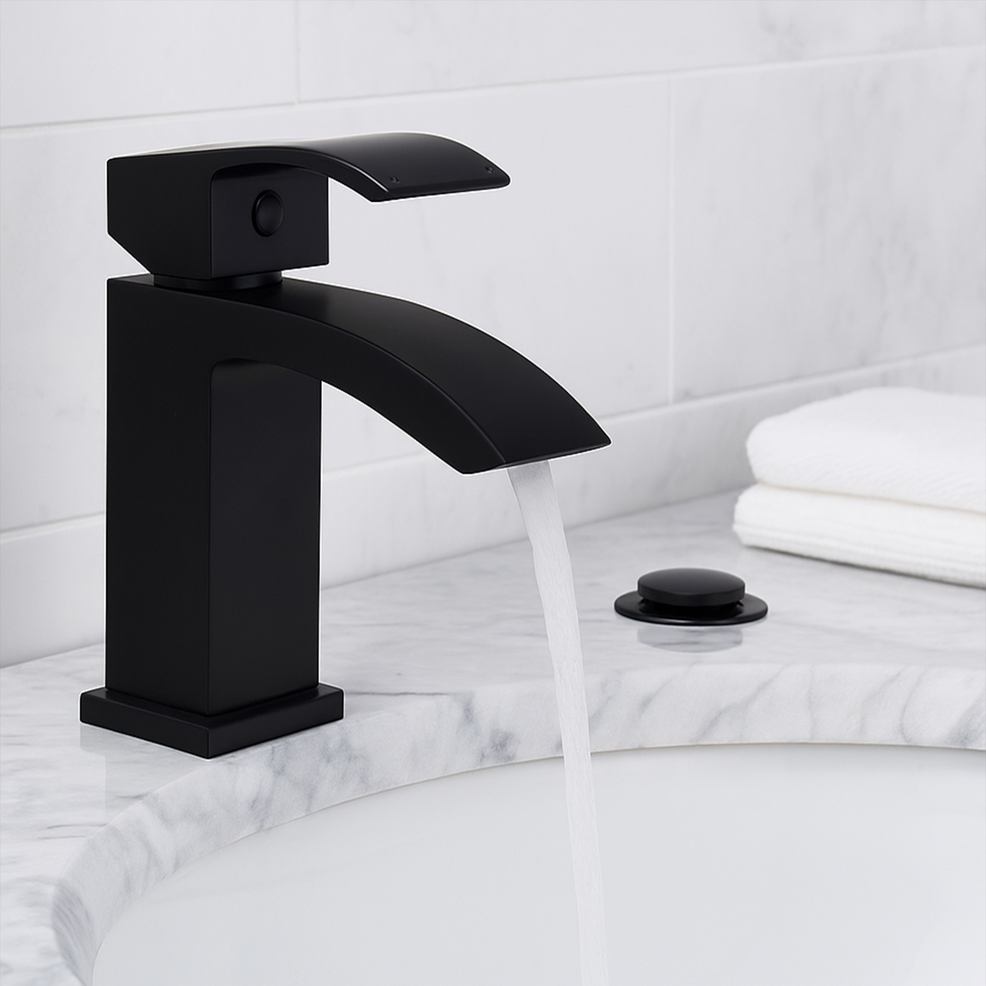 ARKO Vista Basin Mixer Tap, Bath Filler & Thermostatic Mixer Shower Set with Bath Waste – Black