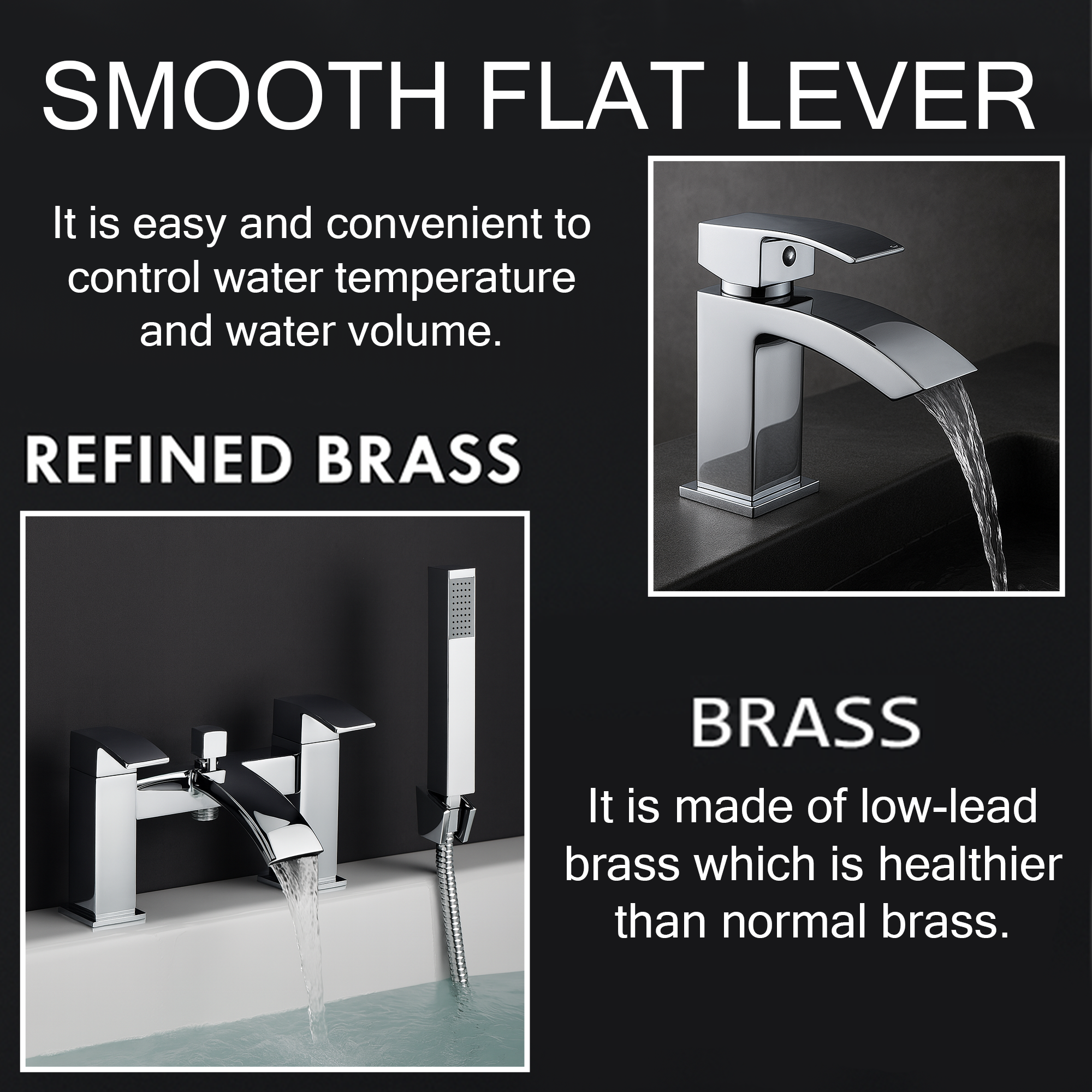 ARKO Vista Bath Shower & Basin Mixer Tap Set – Chrome