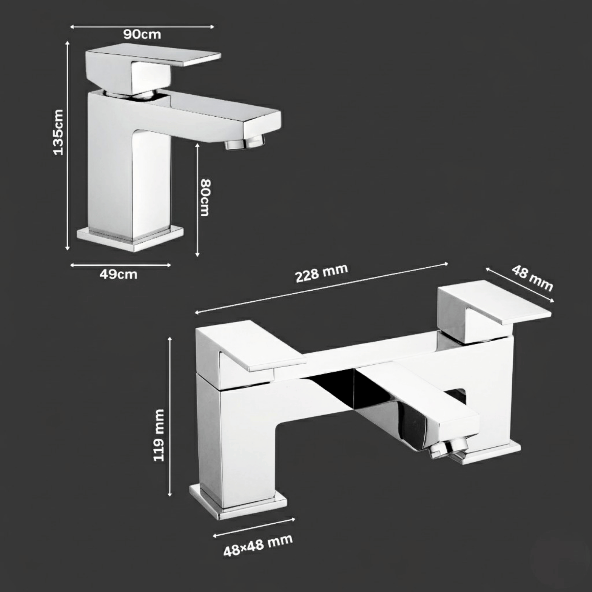 ARKO Verda Bath Filler & Hand Shower Set – Chrome