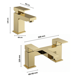 ARKO Verda Bath Filler & Hand Shower Set – Brass