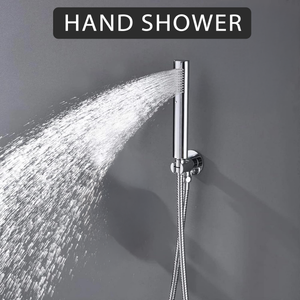ARKO Round Concealed Thermostatic Shower Mixer 2 Dial Twin Head with Valve, Handset & Shower Waste – Chrome