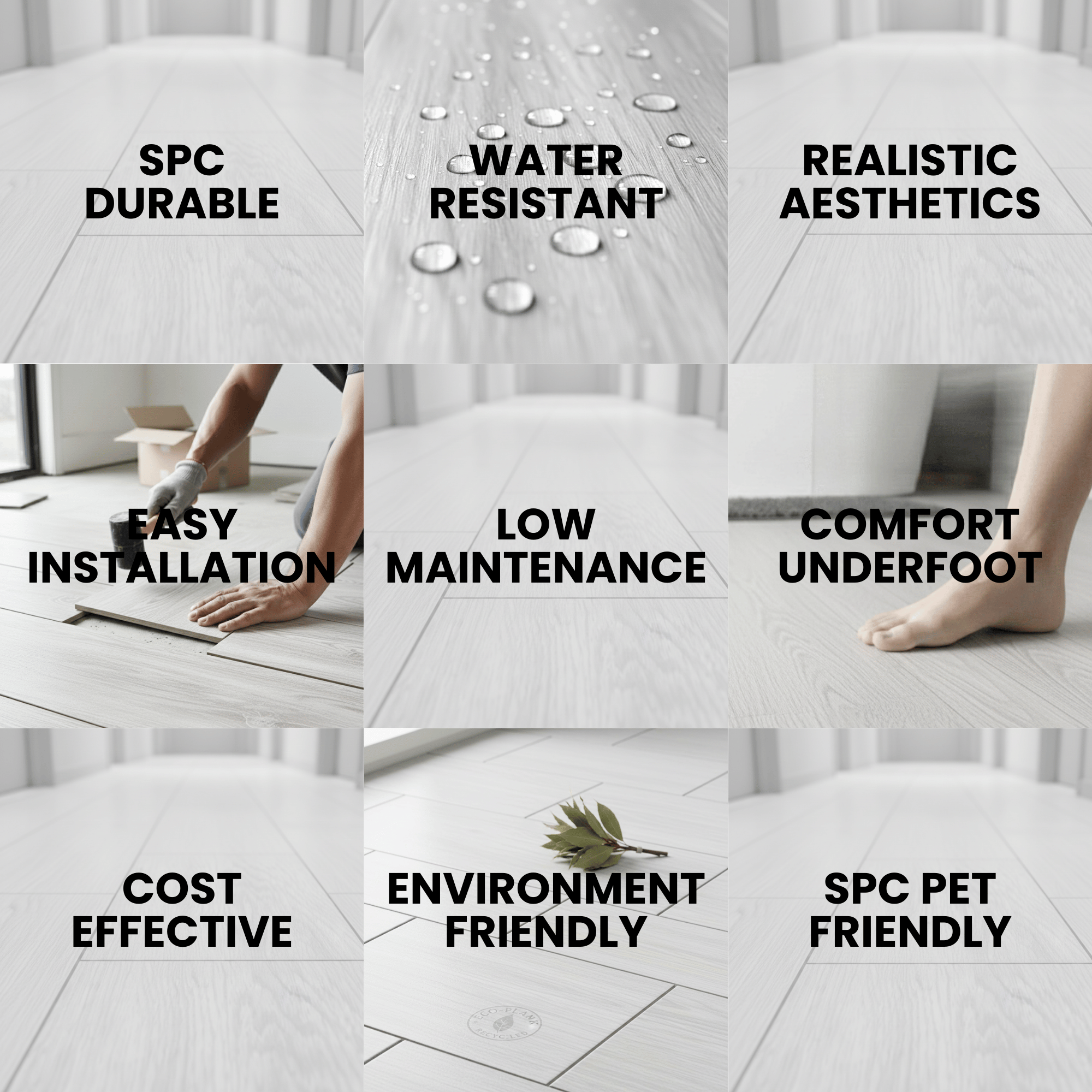 ARKO SPC Vinyl Click Flooring – White Oak, 2.2m² Pack, 5.35mm Thick, 0.55mm Wear Layer