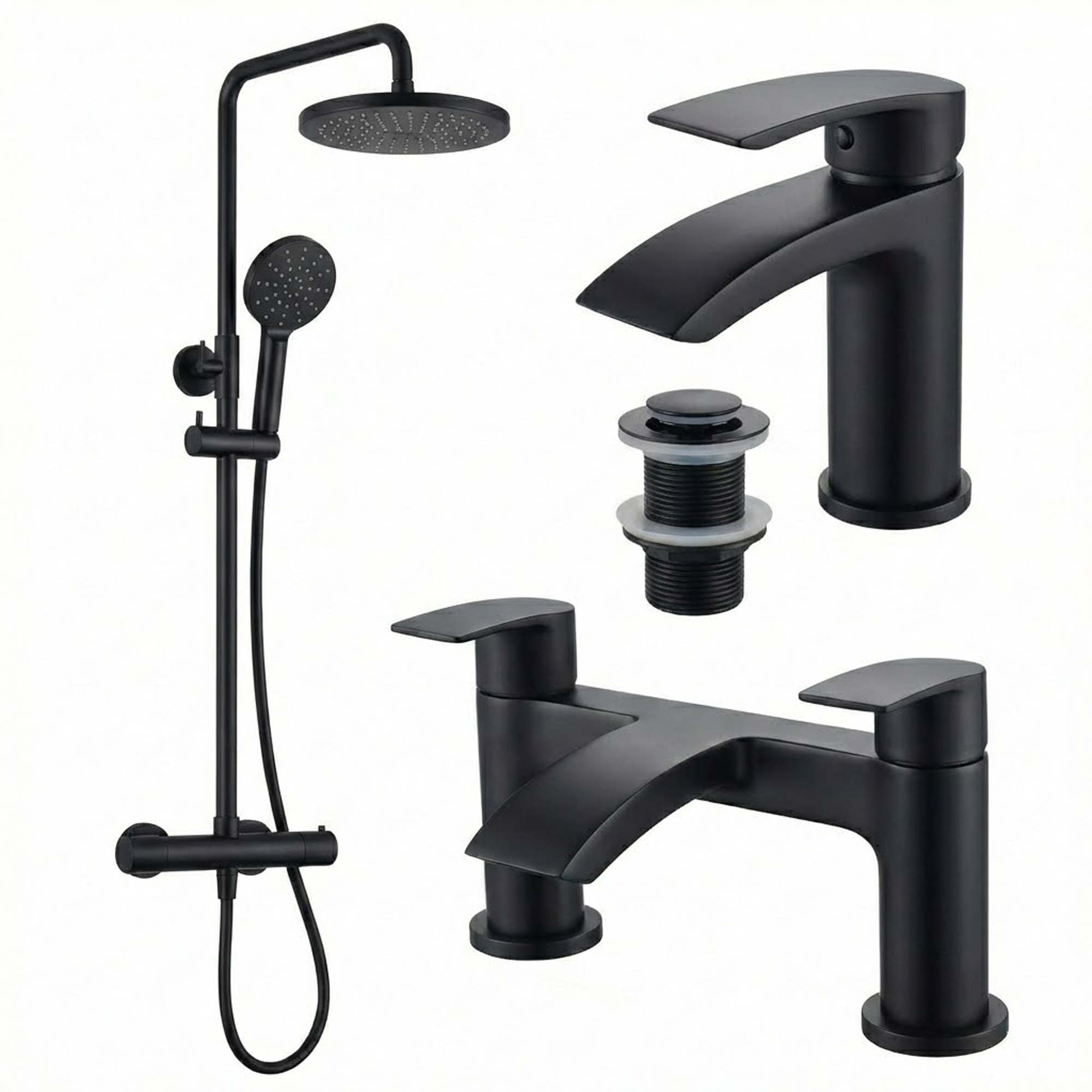 ARKO Capri Bath Filler & Mixer Shower Set - Black