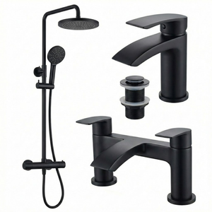 ARKO Capri Bath Filler & Mixer Shower Set - Black
