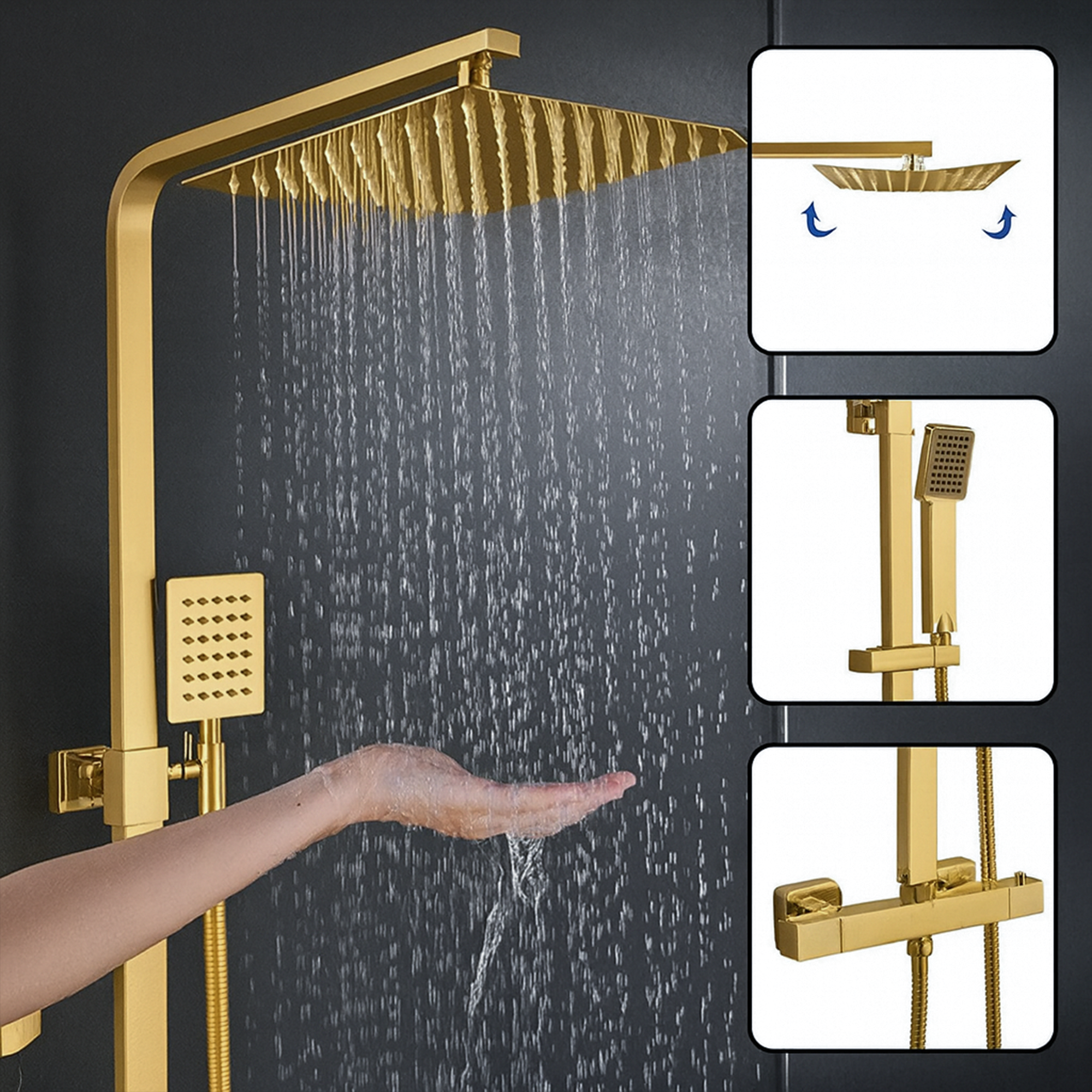 ARKO Vista Bath Filler & Mixer Shower Set – Brass