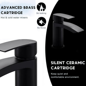Arko Bathroom Capri Mixer Shower & Basin Mixer Tap Sets with Bath Shower Waste – Black