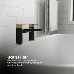 ARKO bath mixer tap, Thermostatic Bath Mixer Tap - BLACK & BRASS