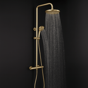 ARKO Capri Basin Mixer Tap, Bath Filler & Thermostatic Mixer Shower Set with Bath Waste – Brass