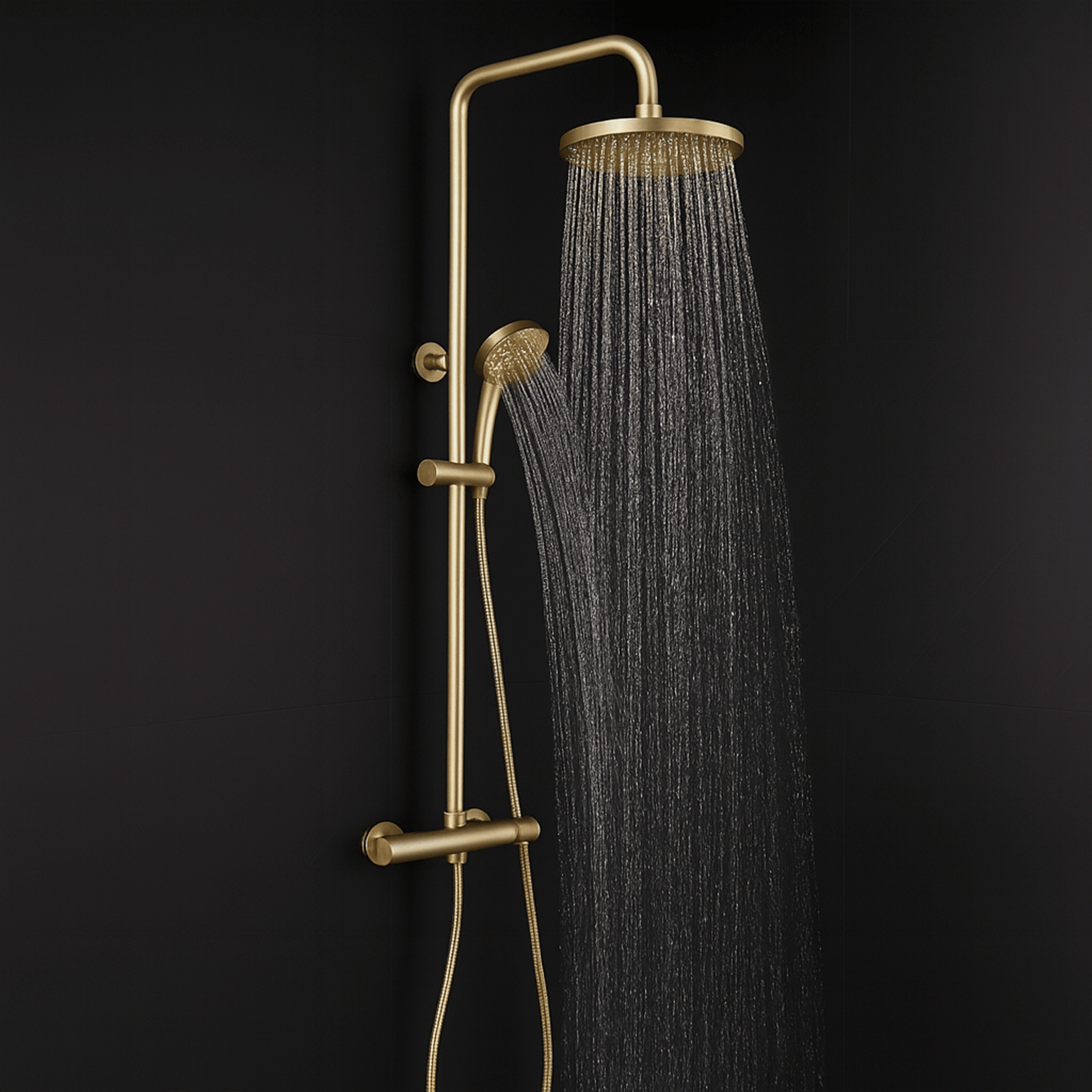 ARKO Capri Basin Mixer Tap, Bath Filler & Thermostatic Mixer Shower Set with Bath Waste – Brass