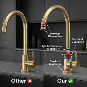 Arko Manhattan Single Lever Kitchen Sink Mixer Tap Swivel Spout - Brass