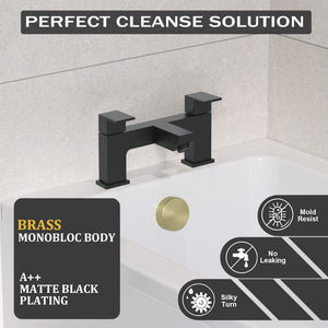 Verda Modern Bath Filler Tap – Black