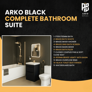 Arko Vista Complete Bathroom Suite -  Brass