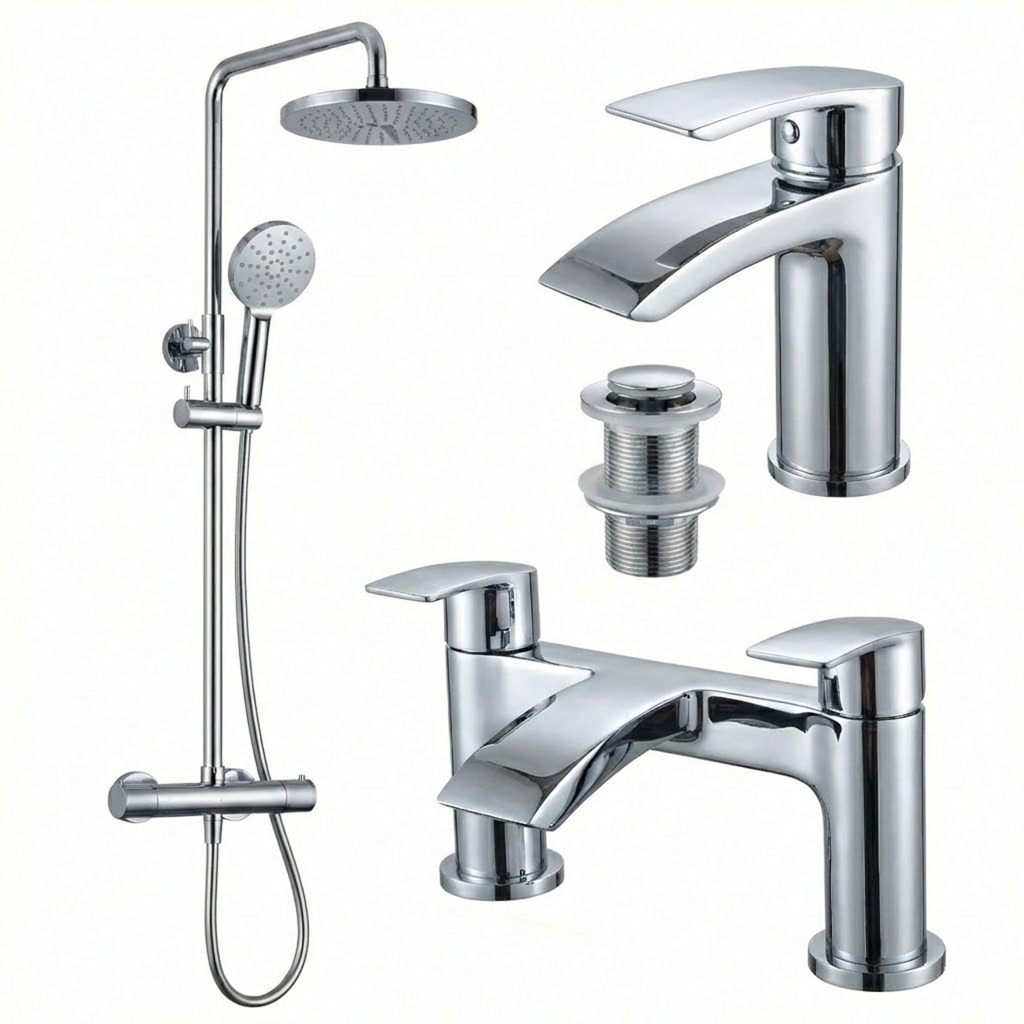 ARKO Capri Bath Filler & Mixer Shower Set - Chrome