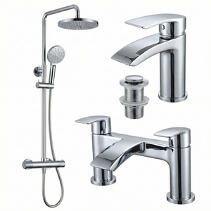 ARKO Capri Bath Filler & Mixer Shower Set - Chrome