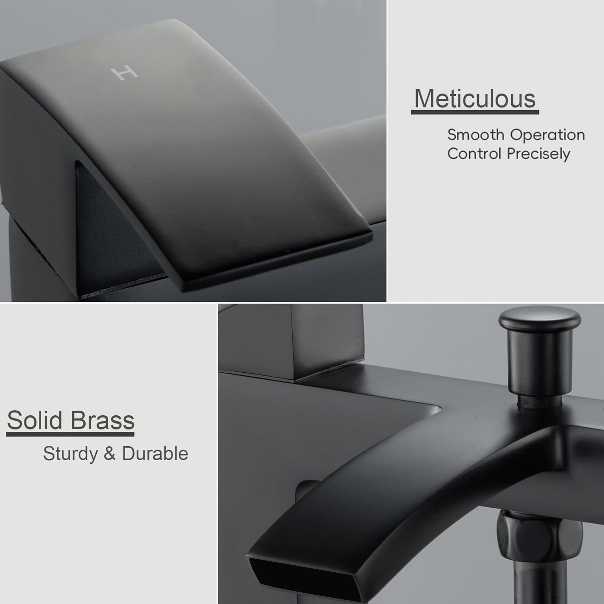 Capri Black Bath Shower Mixer Tap with Shower Kit