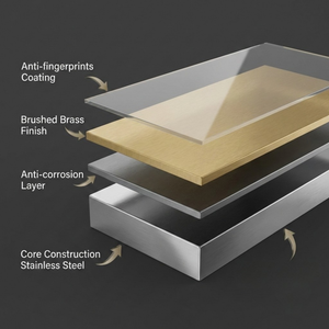 ARKO Shower Niche with LED Light Wall Insert, Bathroom Shower Storage Shelf, Brass
