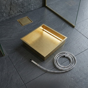 ARKO Shower Niche with LED Light Wall Insert, Bathroom Shower Storage Shelf, Brass