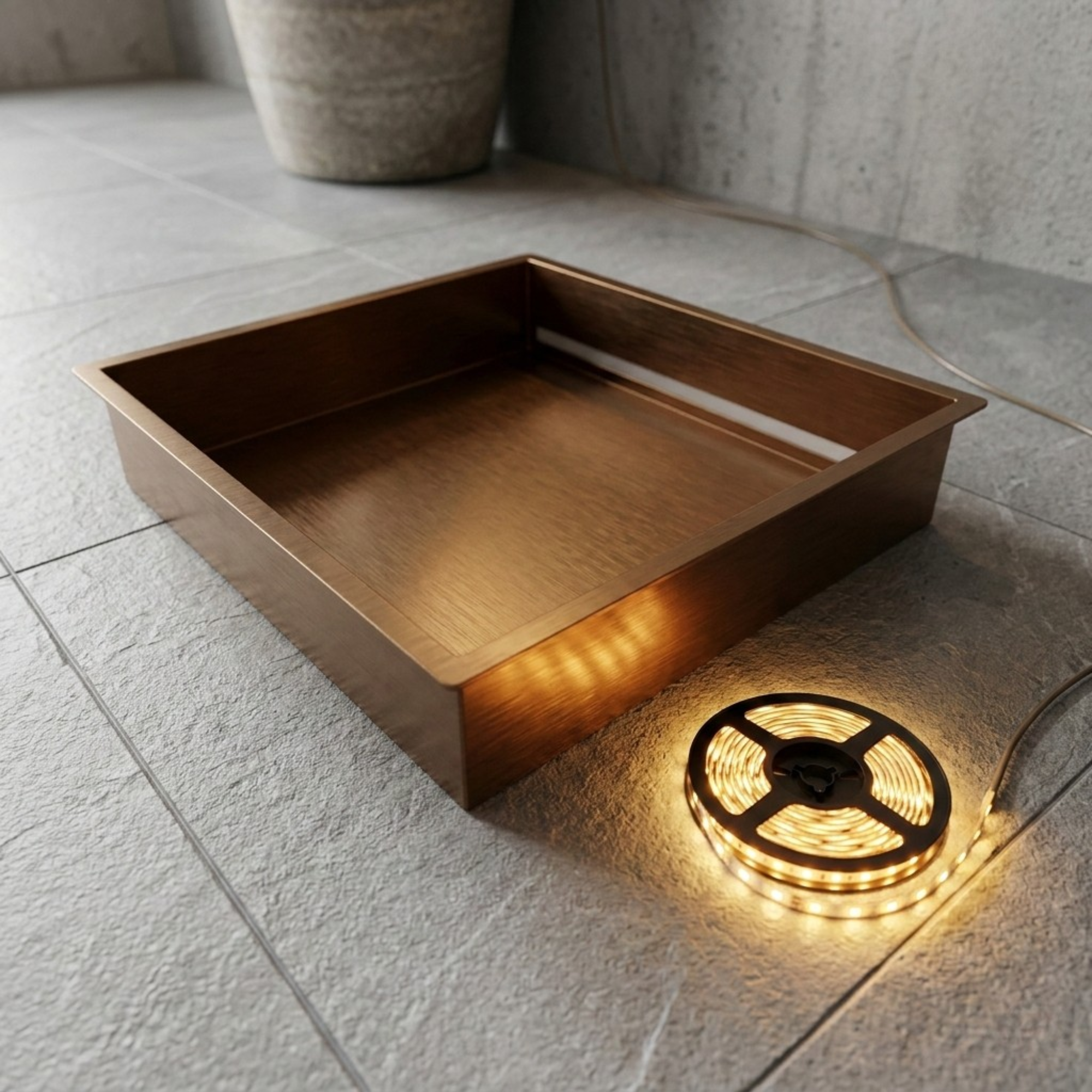 ARKO Shower Niche with LED Light Wall Insert, Bathroom Shower Storage Shelf, Bronze
