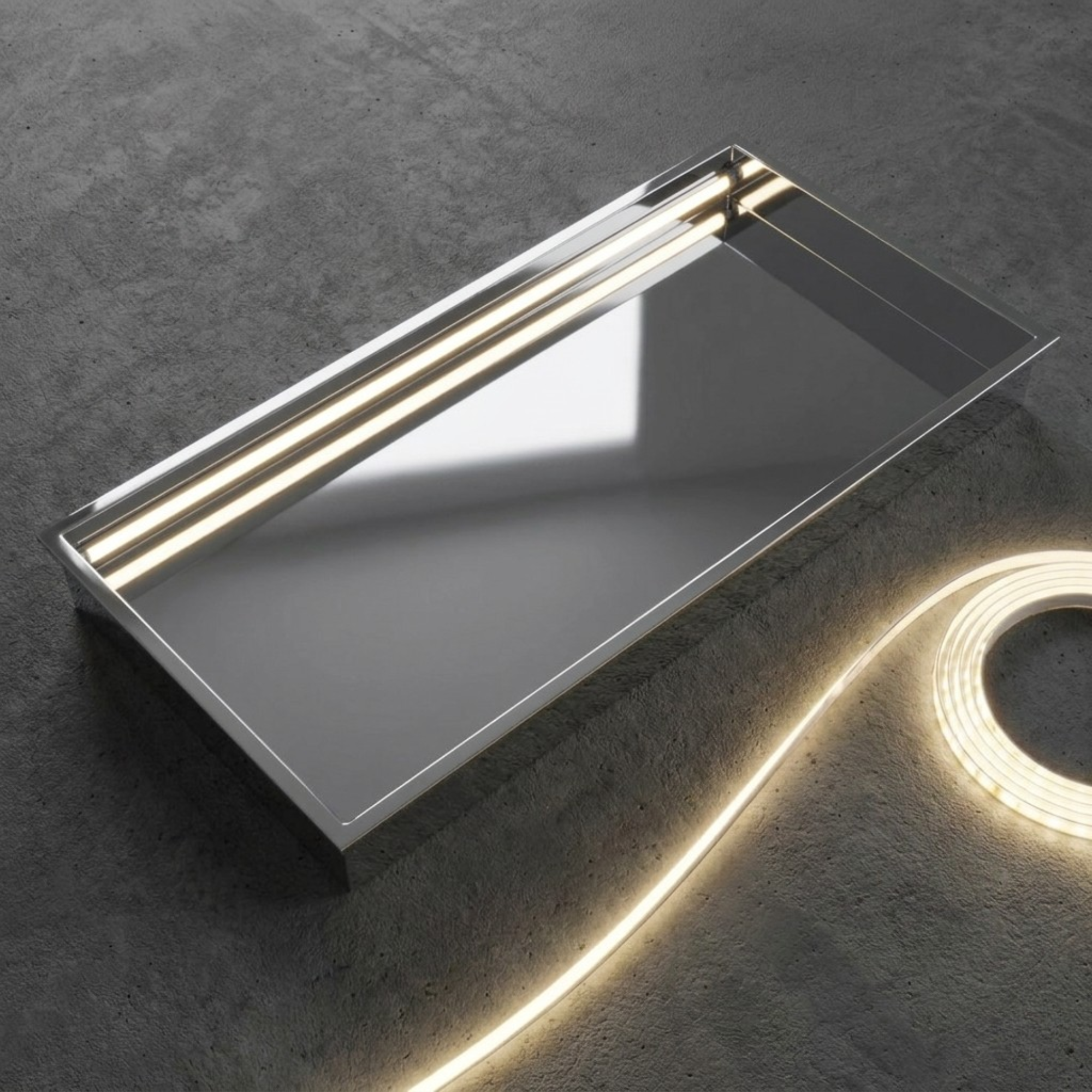 ARKO Shower Niche with LED Light Wall Insert, Bathroom Shower Storage Shelf, Chrome